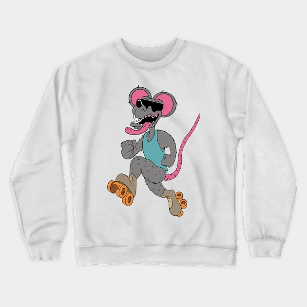 Roller Rat Crewneck Sweatshirt by Dimebagdesigns420